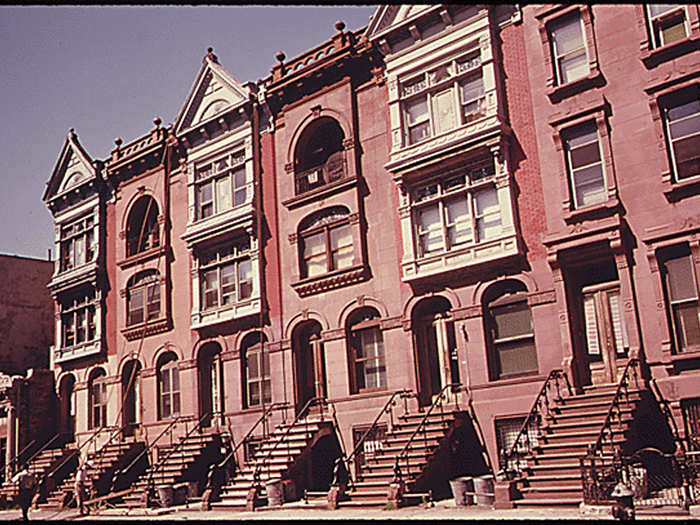 Turn-of-the-century brownstone apartments.