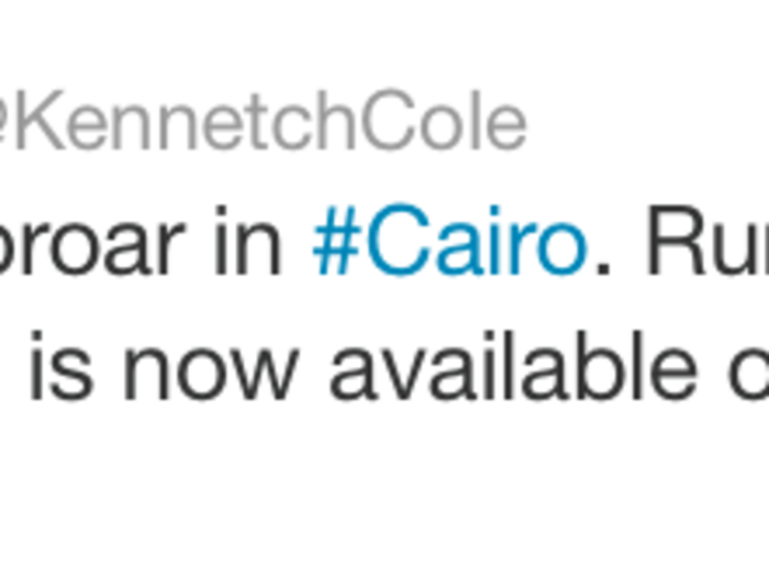 ...In fact, a similar tweet was sent a few years back making light of the 2011 protests in Cairo, Egypt.