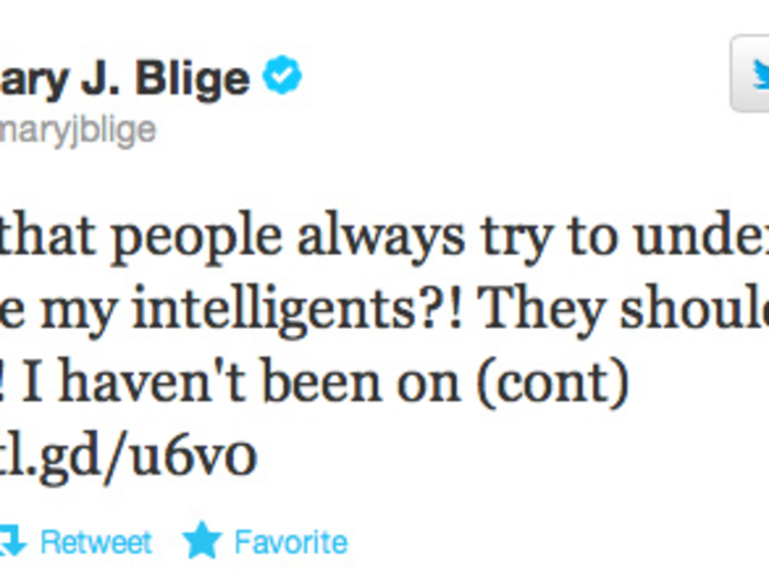 Mary J. Blige should have copy-edited this one before clicking "Tweet".