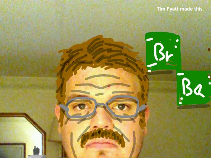 The detail in his Snapchat of Walter White from Breaking Bad shows why you need to use Snapchat on a tablet if you want to do something really impressive.