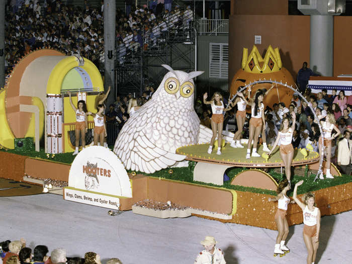 Hooters got festive for the Orange Bowl Parade.