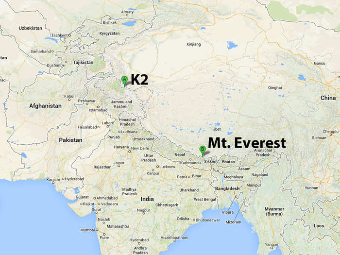 K2 is slightly shorter than Everest, but more dangerous to mountaineers because it is more difficult to climb and has notoriously bad weather since it is farther north.