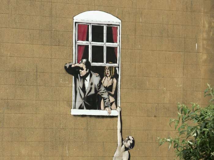 After this Banksy work appeared in 2006, Bristol