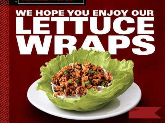 Chicken lettuce wraps at PF Chang