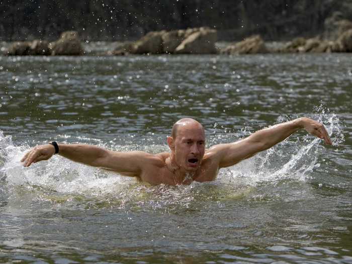 He swims in freezing Siberian lakes for fun.