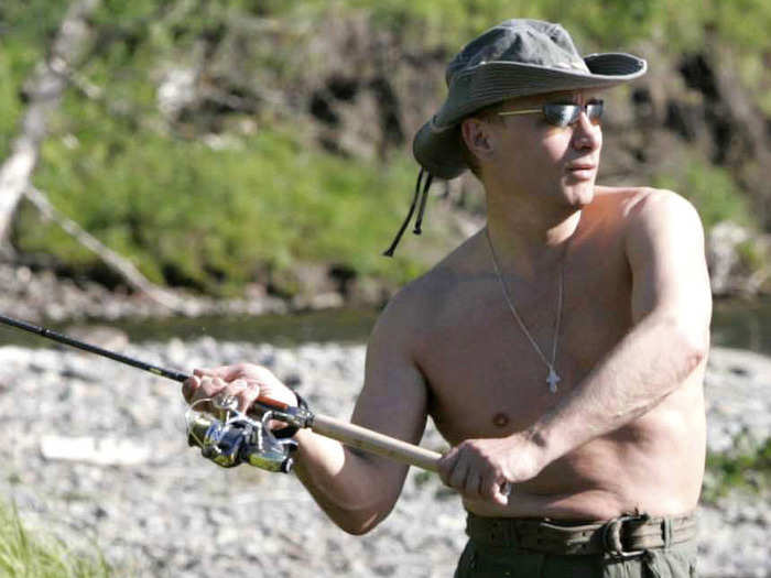 Besides his love for hand to hand combat, Putin like to relax by fishing.
