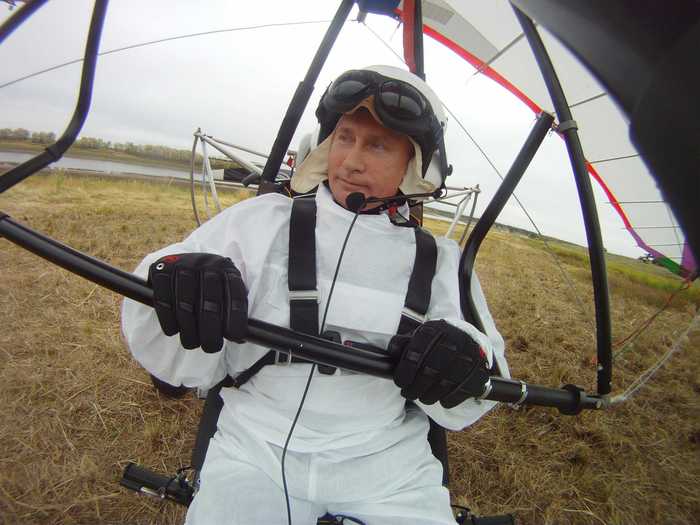 He also attempted to help endangered Siberian cranes begin their migration routes by assisting them with a motorized hang glider.
