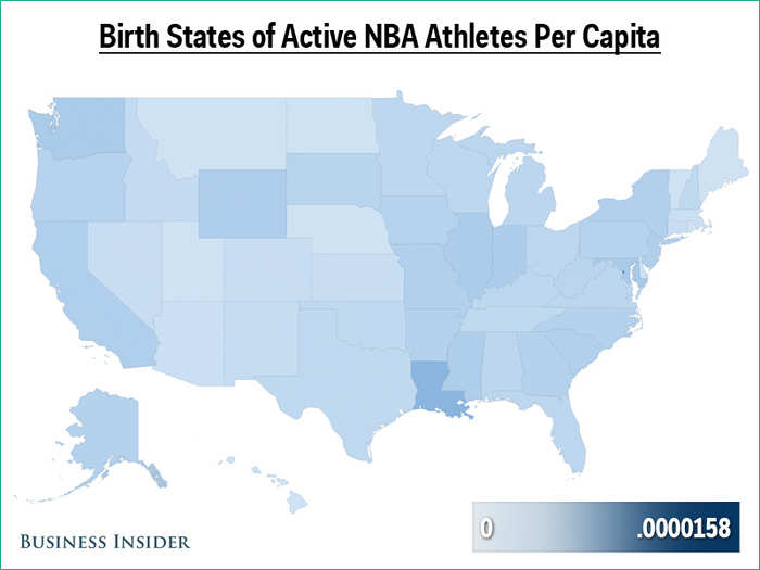 If we consider population size, once again Louisiana leads the way. They are followed by Maryland, Washington, and Indiana. Once again, Washington DC has a higher rate than any state.