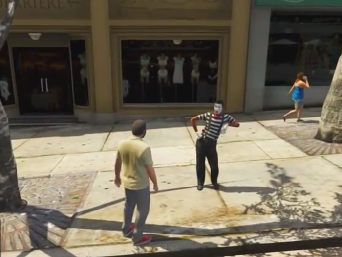 11. Head to downtown Los Santos and you can find a mime who will start putting on a show once you approach him.