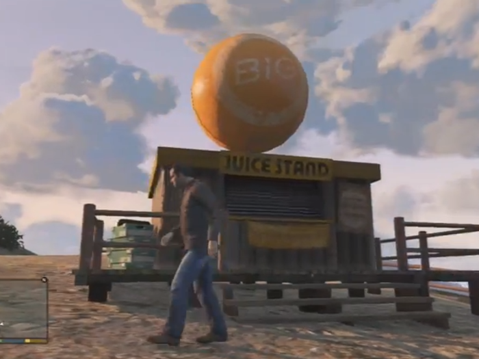 14. See this giant orange on top of a juice stand?