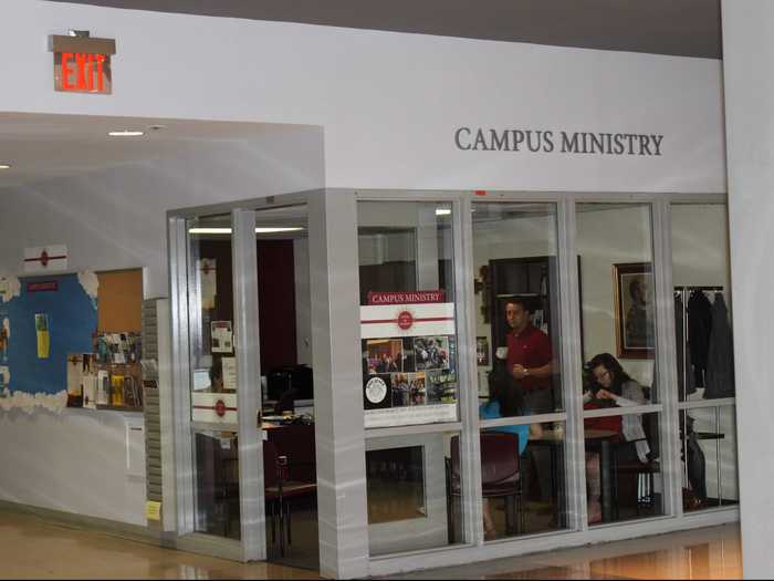 Inside, the student center houses Fordham