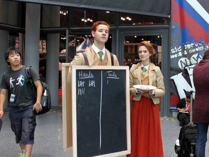 More BioShock cosplay. Passersby were encouraged to flip a coin.