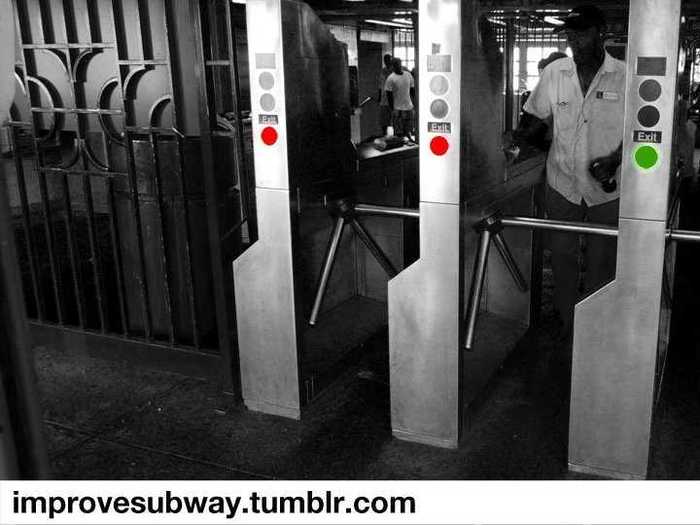 17. Exit/Enter Only Turnstiles