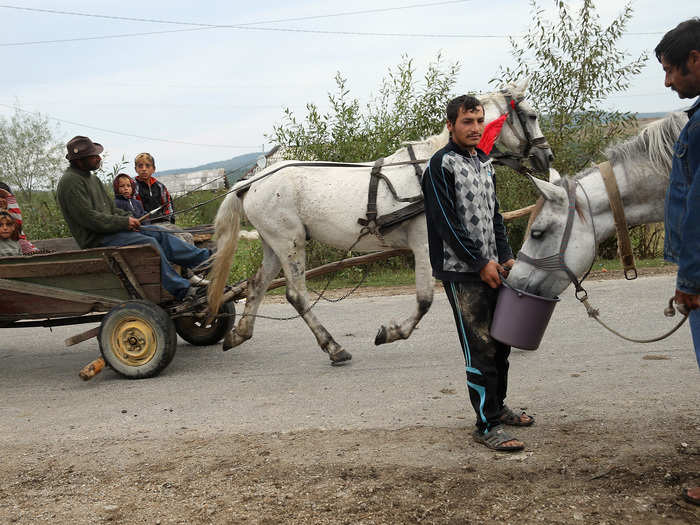 For many Roma in Romania, horse-drawn carriages are the most elaborate transportation they can afford.