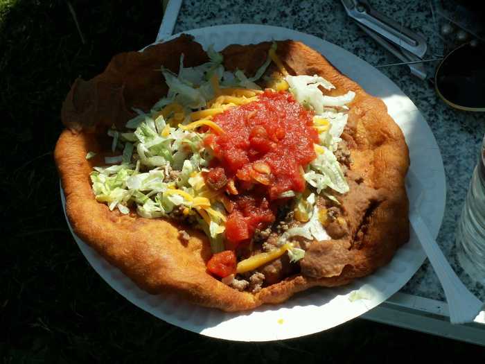 ARIZONA: Frybread tacos — also known as a "Navajo" or "Indian" tacos — are extremely popular in this state. The fried dough is topped with traditional taco fillings like meat, beans, and cheese.