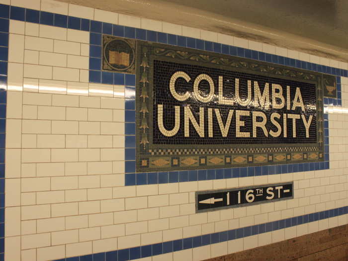 The university has its own stop at 116th street. Check out the blue and white trim, Columbia