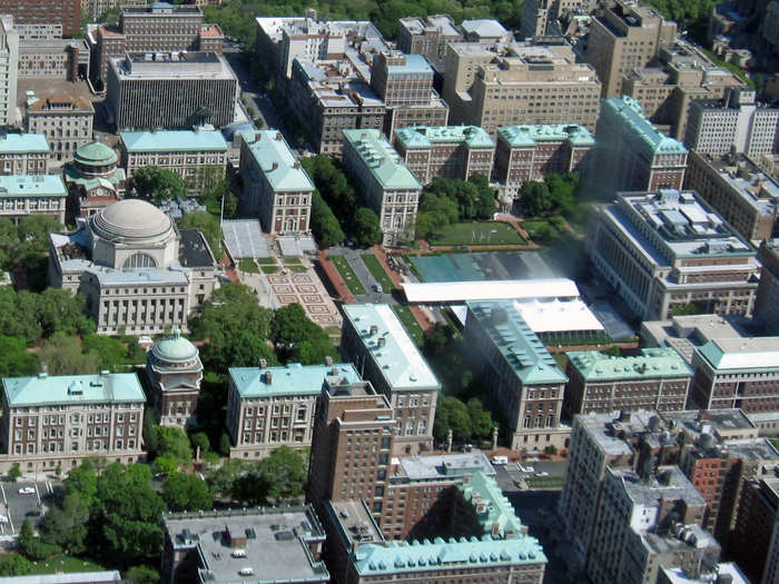 One phrase we heard repeatedly was the idea of Columbia as an "academic acropolis." Classical imagery is peppered throughout the campus, from columns on building entrances to philosophers