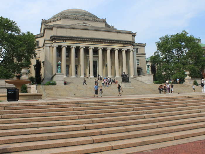 The first thing you notice on campus is Low Library, one of Columbia