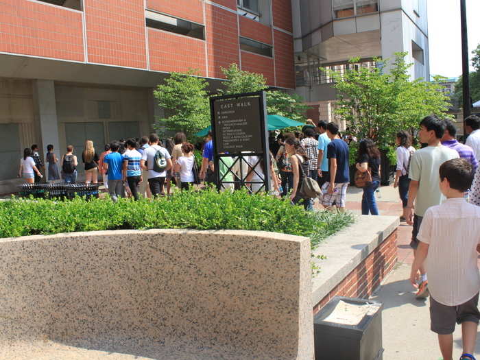 After seeing the science buildings, we began to walk south towards the main quad.