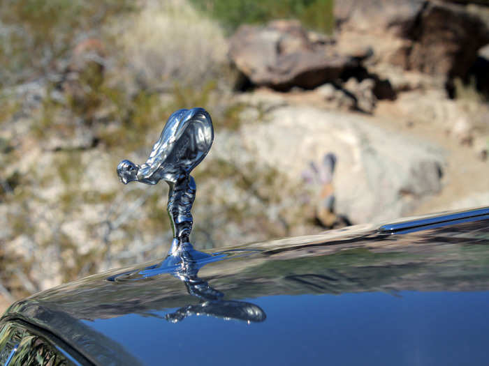 To evoke the speed of the Wraith, Rolls-Royce tilted the Spirit of Ecstasy hood ornament forward by four degrees.