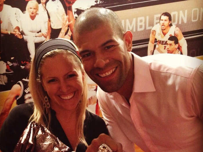 Shane Battier (#36) is married to Heidi Battier.