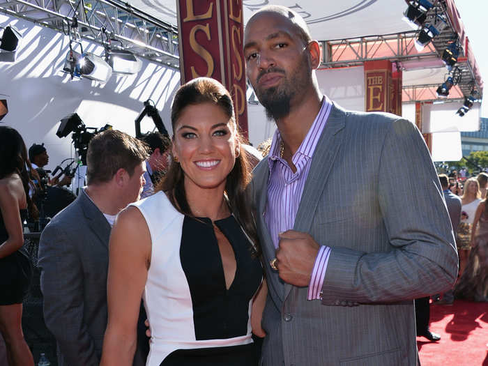 Hope Solo (#50) is married to ex-NFL player Jerramy Stevens.