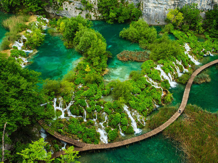 A view of waterfalls in Croatia