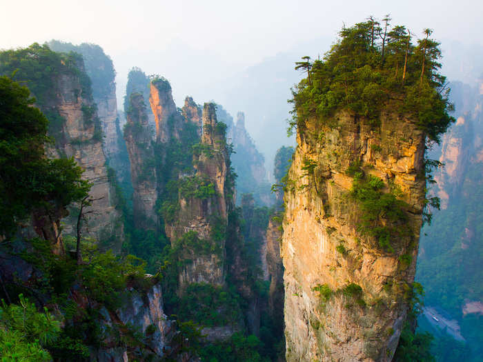 Limestone pinnacles seen in China