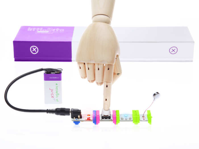 littleBits are small, simple, intuitive, blocks similar to LEGOs. They make creating things with sophisticated electronics as easy as snapping small magnets together.