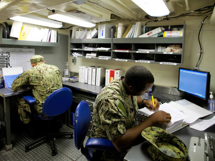 There is an immense amount of record keeping as the Navy tries to go paperless with shrinking crews.