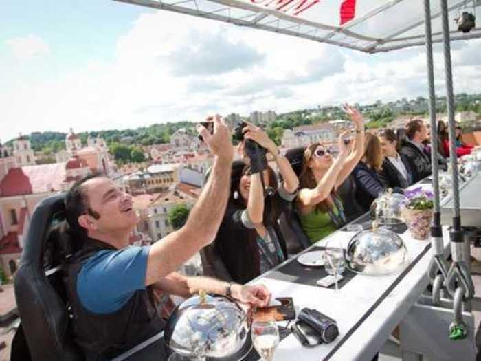 Grab 22 of your closest friends for a dinner party in the sky.