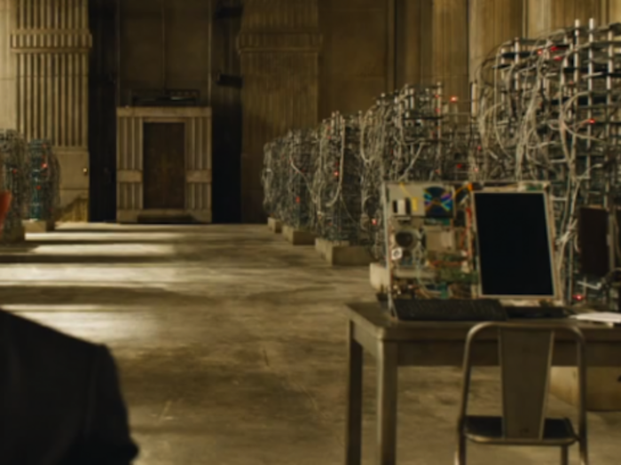 The racks look like the sci-fi data center in from the James Bond "Skyfall" movie