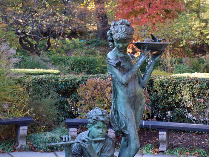 The Conservatory Garden is perfect for a quiet stroll, featuring this statue inspired by the classic children