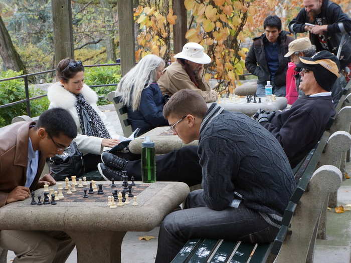 You can always find a free game at the scenic Chess & Checkers House.