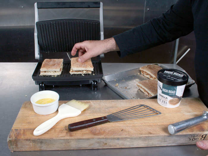 Step 6: Place on pre-heated panini grill until golden brown.