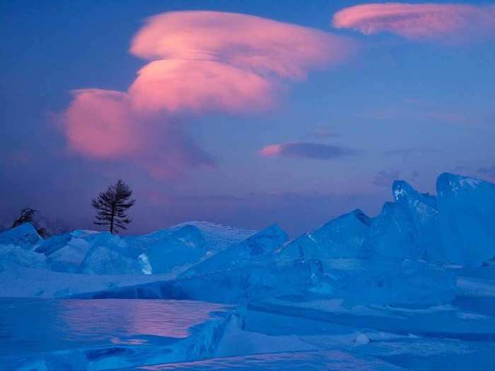 "Russia, Baikal Lake, cape Pokoyniki. The cape is one of the most interesting places at the shore of Baikal Lake. 