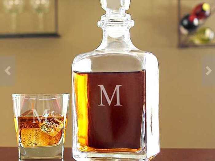 Personalized whiskey decanter