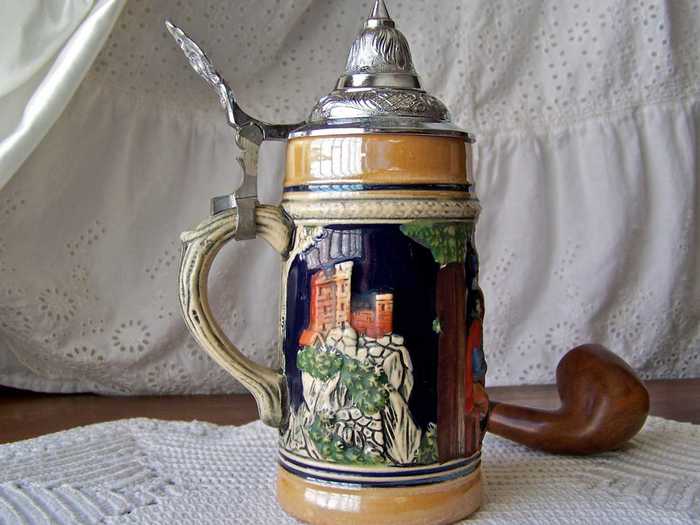 Take a swig from an authentic German beer stein.