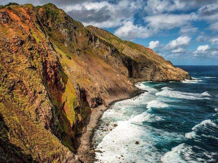 Much of the Pitcairn terrain is rocky ...