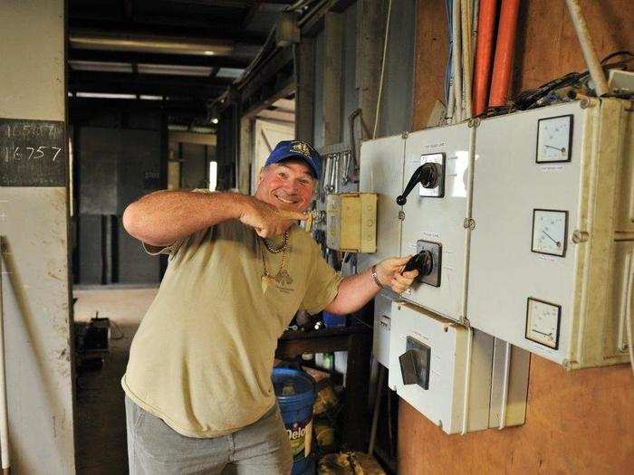 Pitcairn residents get all of their electricity powered through the generator pictured here. The generator stays on for only a couple of hours a day and is shut off at 10 o