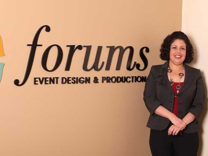 Ali Peña, CEO of Forums Event Design and Production, fosters peer-to-peer recognition with a kudos board.