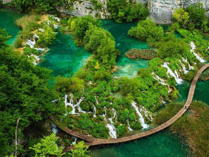 An aerial photo captures the beauty of Croatia