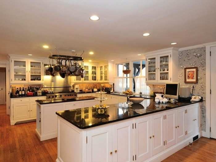 With an island and plenty of counter space, the kitchen is spacious enough for serious cooks.