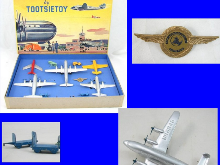 Kids used to be given free toys when they flew. Airlines had storybooks, model planes, and pins to hand out. Here are some trinkets PanAm used to offer passengers.