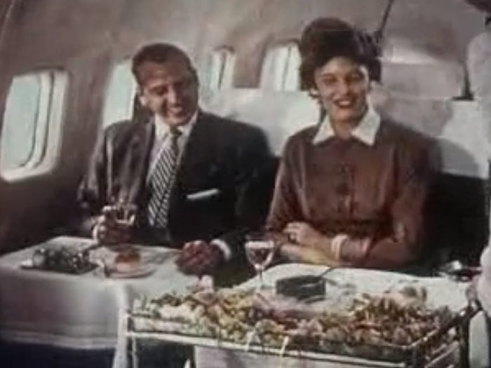 Cold bars were pushed up to your seat and attendants served you portions.