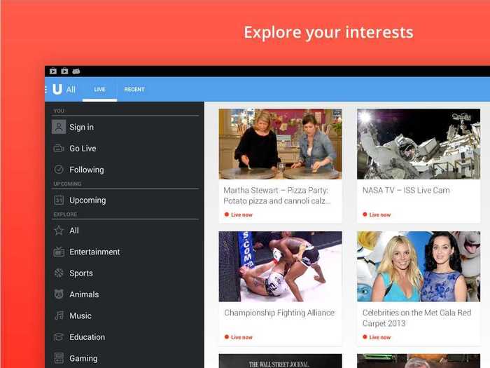 Ustream lets you take control and customize what you want to watch.