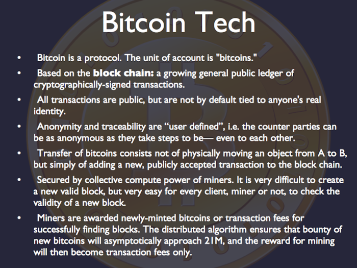 Computers "mine" for it by cracking a predetermined encrypted program. This is a quite difficult task, which is what gives Bitcoin its inherent value.