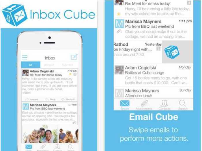 Inbox Cube for iPhone sorts emails into visually pleasing and easy to navigate boxes.