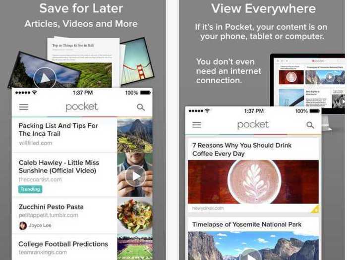 Pocket is perfect for collecting any interesting stories to read in case you miss them.