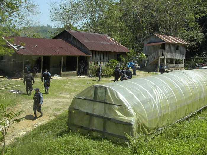 Honduras is playing an ever larger role in the drug trade. For example, San Pedro Sula police discovered the first Mexican-run cocaine lab found in Central American in 2011 (shown below).